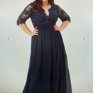 Forever21 navy lace gown